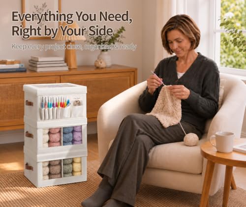 Tool Pockets & Dividers Yarn Organizer for Each Project