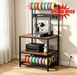 NORTHSKY 3D Printer Stand with Filament Storage – Tall 60" Heavy Duty Metal 3D Printer Table Desk with Power Strip & Pegboard Panel