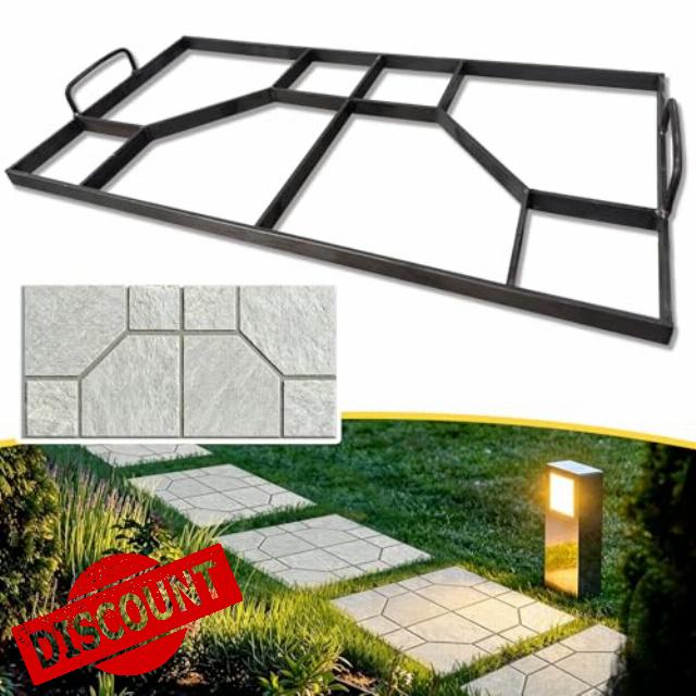 Walk Maker 23 x11 x0.7 Inch Large Concrete Paver Molds Metal Material                                                          Comes With Handles