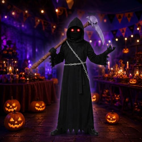 Hooded Reaper Costume And Accessories Halloween Party for Kid