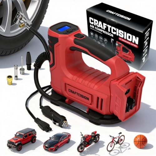 Built-In Deflation Valve for Cars Bikes Balls (Battery Not Included)