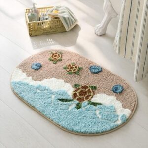 Washable Absorbent Shower Mat Outside Tub