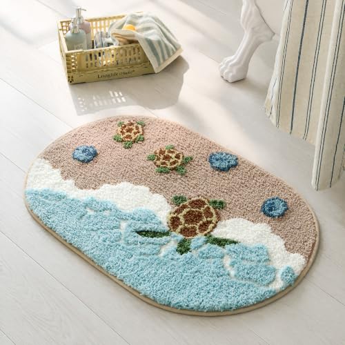 Washable Absorbent Shower Mat Outside Tub