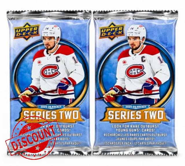 2025/26 Upper Deck Series 2 Hockey Trading Card Bundle
