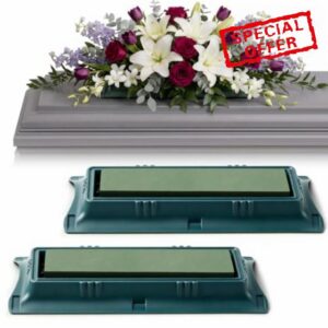 2 Pack Plastic Floral Casket Saddle with Foam