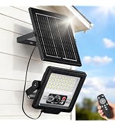 100W Solar Flood Light Outdoor Waterproof, 24000LM 6500K LED Solar Street Light with Remote, Dusk...