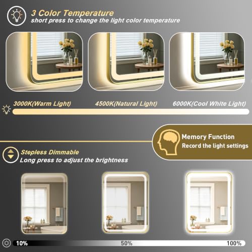 Lighted Vanity Mirror Wall Mounted
