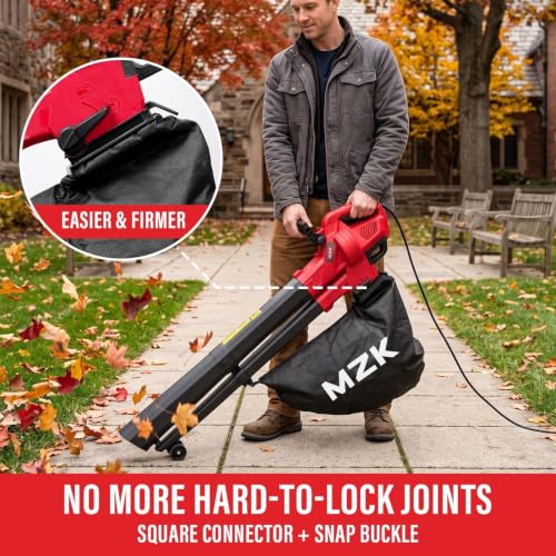 vacuums and mulches leaves with 460 CFM airflow