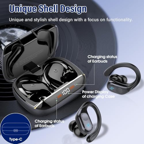 LED Display Bluetooth Earbuds with 4 ENC Mic
