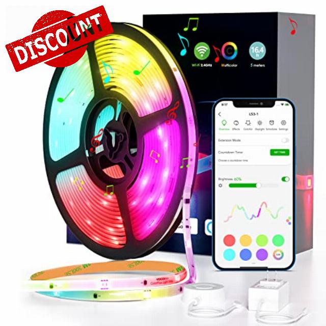 VOCOlinc 16.4ft RGB+IC Smart Strip Lights Compatible with Alexa / Google                                                          LED Lights Compatible with APPLE HOME