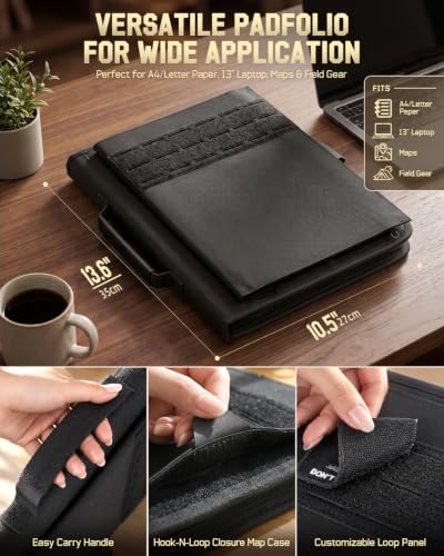 Removable 3-Ring Binder 10.5x13.6"Zip Portfolio Organizer