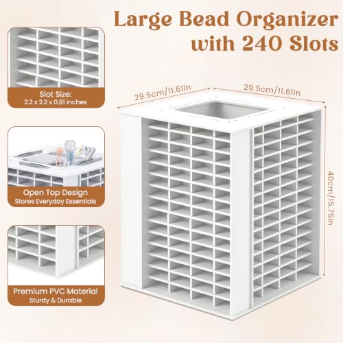 240 Slots Without Box 360° Rotatable Storage Containers with 221 Color Labels for Fuse Bead