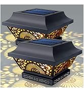 DenicMic 16 Pack Solar Deck Lights Outdoor Waterproof 4000K Warm White LED for Step Fence Patio Y...