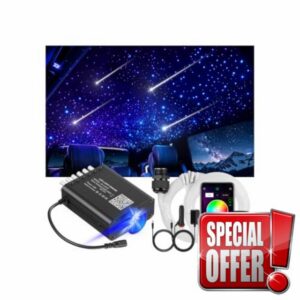 CHINLY 2 in 1 Meteor Twinkle 550pcs 9.8ft 0.03in Fiber Optic Lights Star Headliner Kit+ Shooting Stars Light Kit