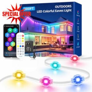 300ft Permanent Outdoor Lights RGB+IC LED Eaves Christmas Lights IP67 Waterproof