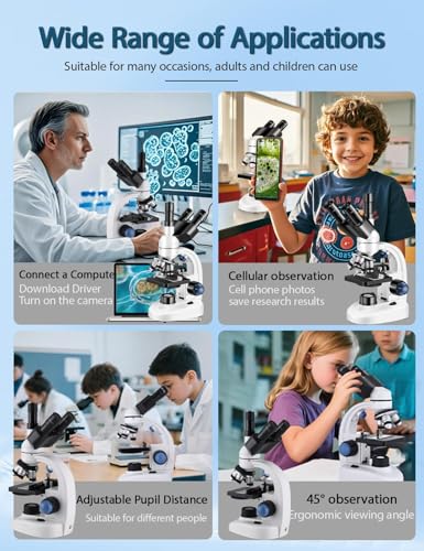 Laboratory Grade with Dual Mechanical Stage and HD USB Camera Microscope