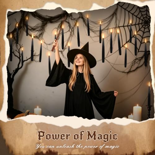 Flickering Warm Light Flameless Hanging Candles for Halloween Christmas Party Decor Indoo