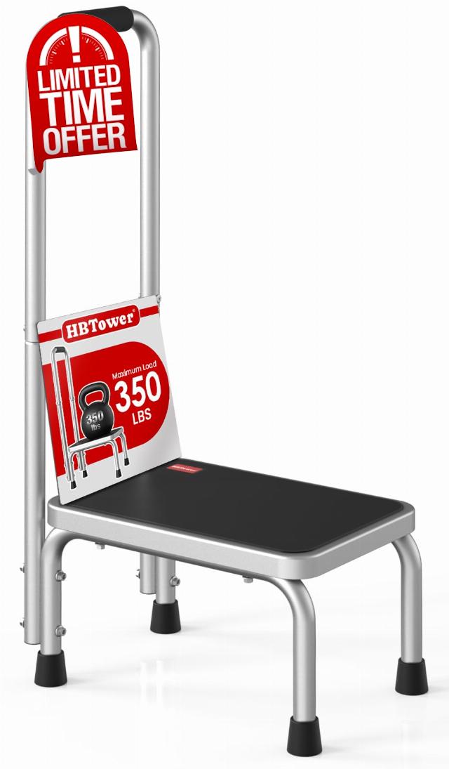 HBTower Step Stool with Handle for Adults