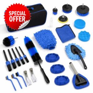 27Pcs Car Detailing Kit with Heavy Duty Detailing Brushes