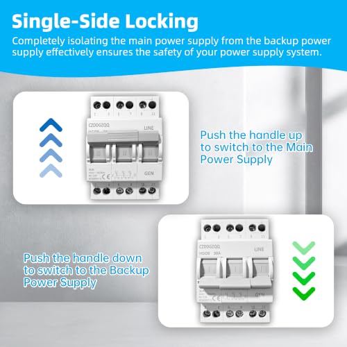 3 Pole Generator Transfer Switch with Ground Copper Contacts