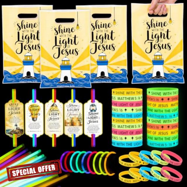 MiniInflat 250 Pcs Christian Halloween Shine with the Light of Jesus Gift                                                          Non Candy Halloween Church Favor
