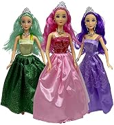 Little Dolls Set with Mini Princess Dolls for Girls – Princess Toy Dolls for Dollhouse –Small Dol...