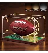 OCEYVI Basketball Display Case with Light, UV Protected Basketball Stand Box Full Size Solid Wood...