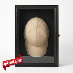 Baseball Cap Display Case Shadow Box with Hinged Door