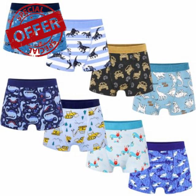 MooMoo Baby Boys Potty Trainer Underwear Cotton Toddler Boxer Style                                                          8 Packs