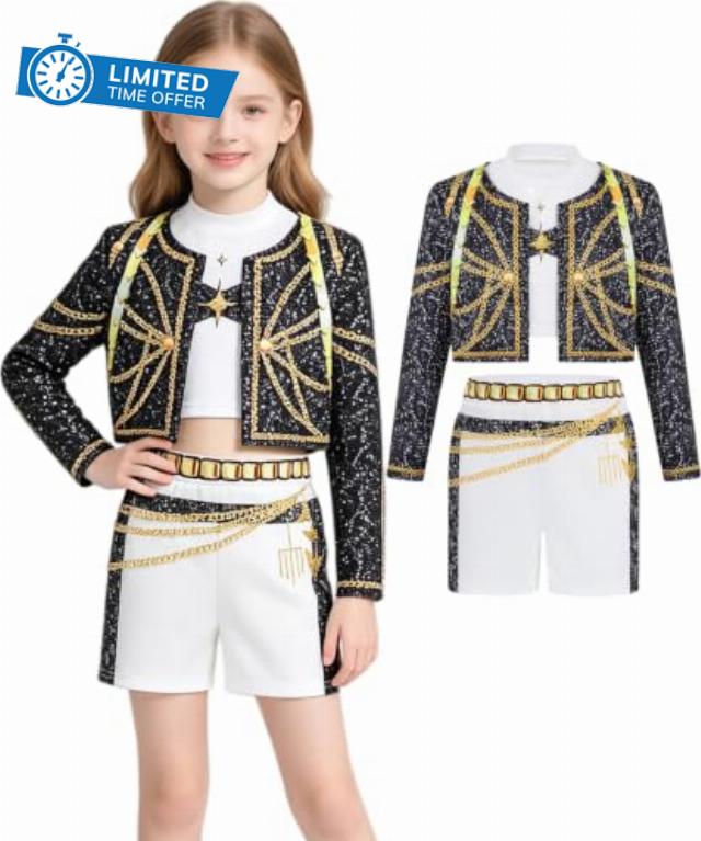 Kids Pop Star Hunter Costume Girls Halloween Costumes Demon Cosplay Outfit                                                          Demon Cosplay Set