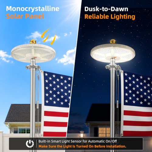 Waterproof Dusk to Dawn Auto On/Off for 15-25ft Pole Flag
