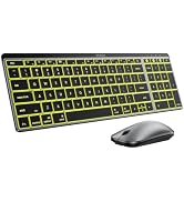seenda Bluetooth Keyboard and Mouse, COE300 Wireless Keyboard Mouse Combo, 3 Multi-Device Connect...