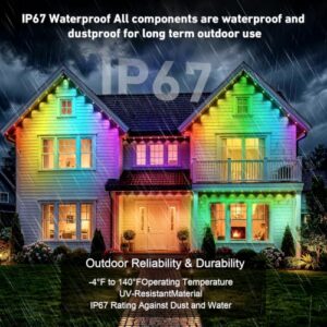 IP67 Waterproof Smart RGB+IC Wall-Washing Eaves Lights with App & Voice Control