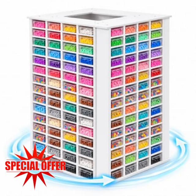 240-Slot Rotating Bead Organizer Storage for 2.2" X 2.2" Bead Box