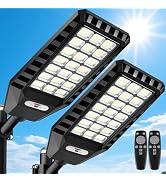 Solar Street Lights Outdoor, 12000W Solar Lights with Motion Sensor, Commercial Grade Parking Lot...