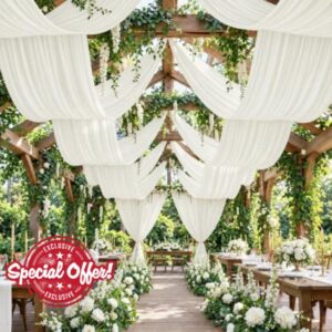 5FT x 50FT Ivory Ceiling Drapes for Weddings