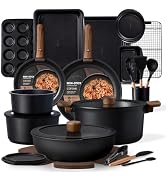 CAROTE 21PCS Pots and Pans Set Non Stick with Detachable Handle, Nonstick Cookware Sets, Cooking ...