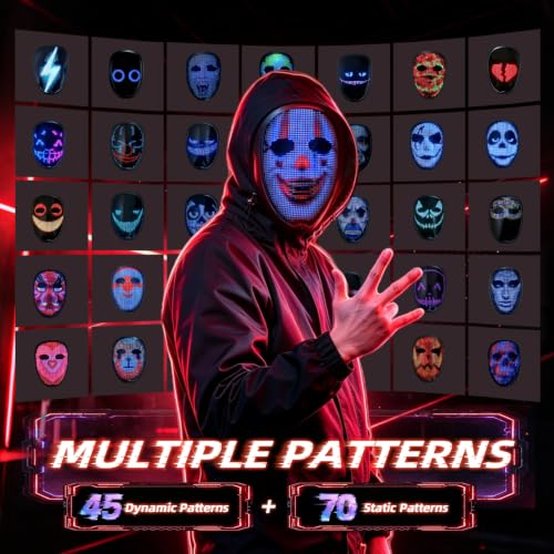 Customizable Light up Mask Halloween Costumes Mask