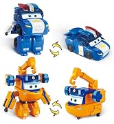 Super Wings 2" Transform-a-Bots 4-Pack, Supercharged Jett, Donnie, Astra, Sunny, Airplane Toys Ve...