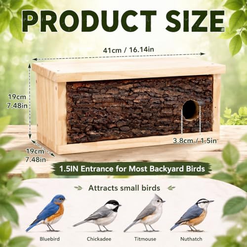 Horizontal Front Natural Rustic Bark Design