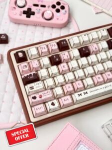 Cute Keycaps Strawberry Chocolate Shine Through Cherry MX Key Cap                                                          126 Keys