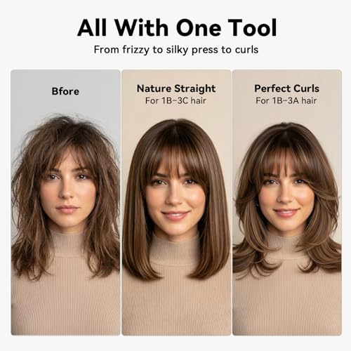 Cordless Portable Heated Round Hair Curler for Straight & Curl Styling