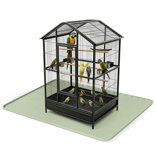 Green Extra Large Waterproof Bird Cage Liner with Raised Edges