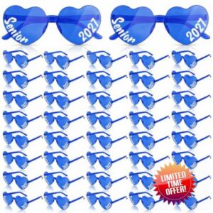 Konohan Senior 2027 Heart Sunglasses Bulk Sunrise Hoco Party Favor                                                          Transparent Sunglasses Back to School Graduation Photo Booth Party Favor for Men Wome