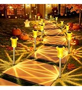 DenicMic Solar Halloween Lights Outdoor Waterproof 10 Pack Halloween Decor | Stake Lights for Yar...