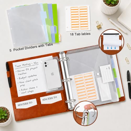 2 Inch Binders with Notepad&5 Dividers with Pockets