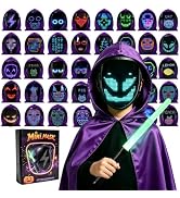 JDBMAOYE Led Mask,Lighted Up Mask With Gesture Sensing,Led Mask Costume For Halloween Costume,Mas...