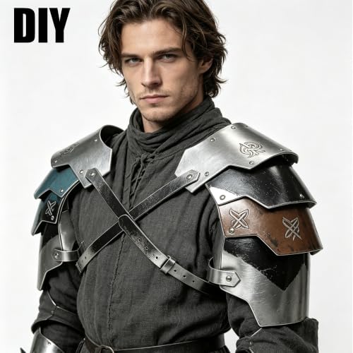 Silver Metal Shoulder Armor for LARP Cosplay Ren Faire`