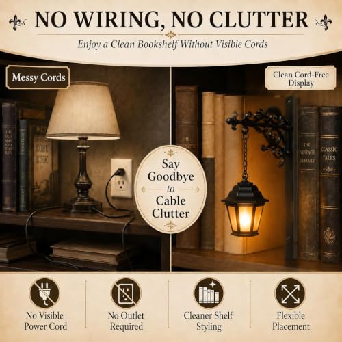 Decorative Bookshelf Light with Warm LED Nightlight