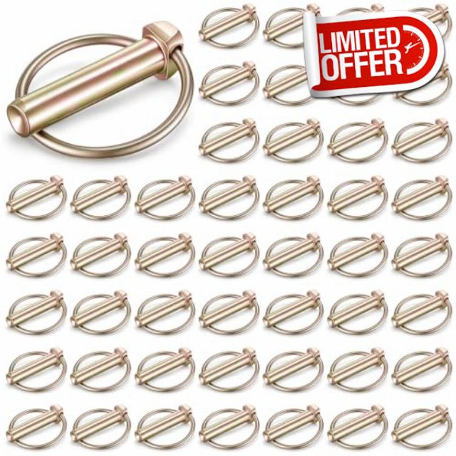 50 Pcs Lynch pin Locking Hitch 7/16 x 1-3/4 Inches                                                          Tractor Pins
